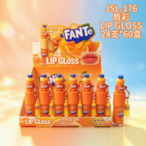 Wholesale Orange Soda Bottle Lip Gloss Charm Display - JSL-176