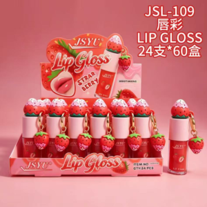 Wholesale Strawberry Cup Lip Gloss Charm Display - JSL-109