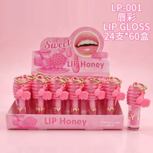 Wholesale Pink Spiral Lip Honey Charm Display - LP-001