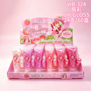 Wholesale Strawberry Tube Lip Gloss Charm Display - WB-324