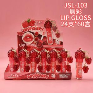 Wholesale Raspberry Charm Lip Gloss Charm Display - JSL-103