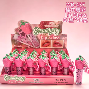 Wholesale Strawberry Fruit Lip Gloss Charm Display - WB-437