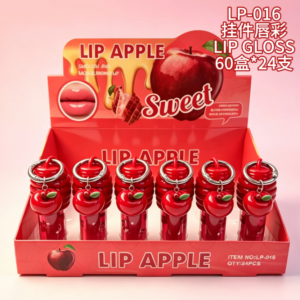 Wholesale Red Apple Lip Honey Charm Display - LP-016